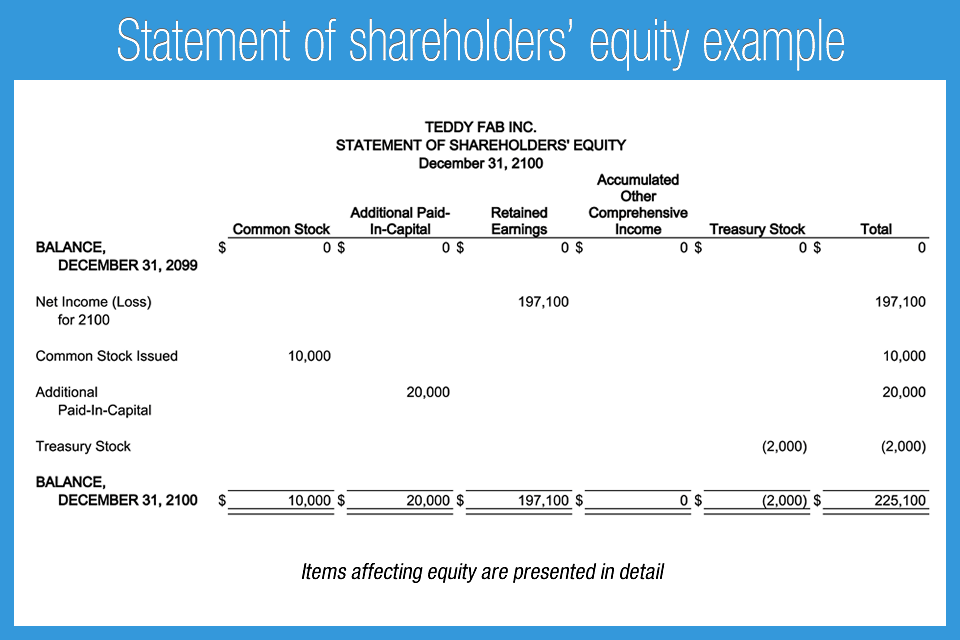 Statement of shareholders' equity example Accounting Play