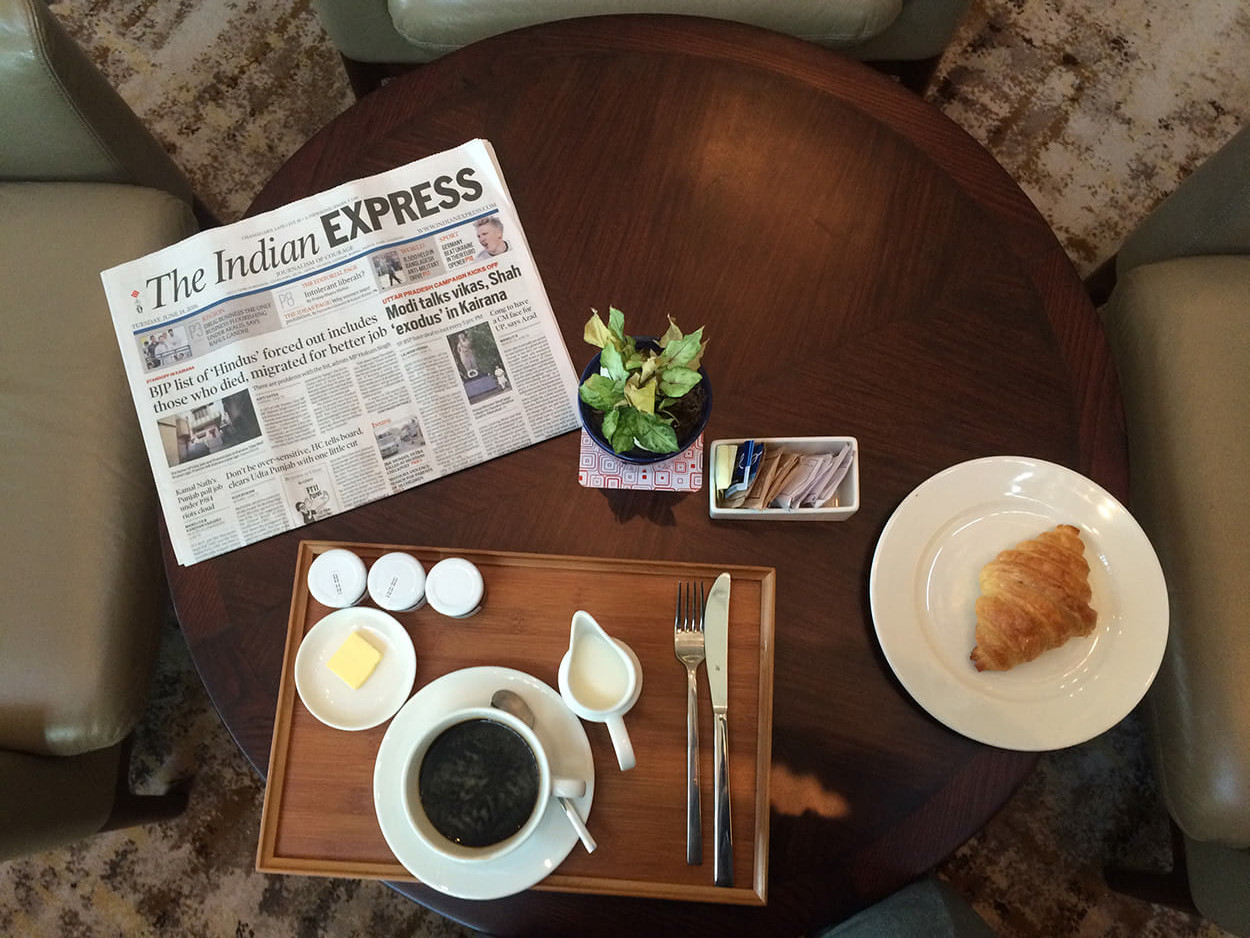 Not a bad little breakfast, in Chandigarh, a generally admired Indian city